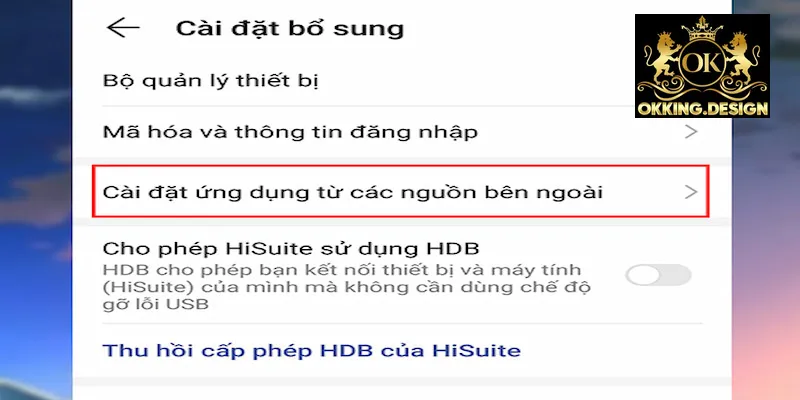 Làm theo hướng dẫn để cho phép cài đặt ứng dụng về điện thoại